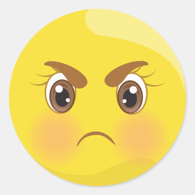Stickers Visage Emoji Mad & Angry (Devant)