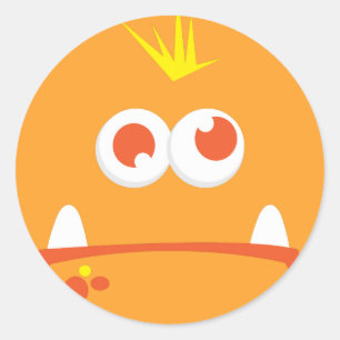 Stickers Visage Monstre Orange