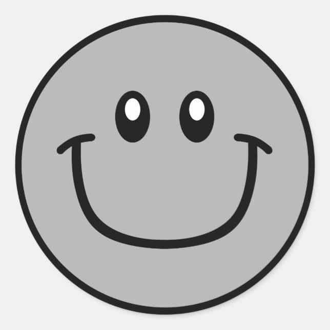 Stickers Visage Souriant Gris 0003 (Devant)