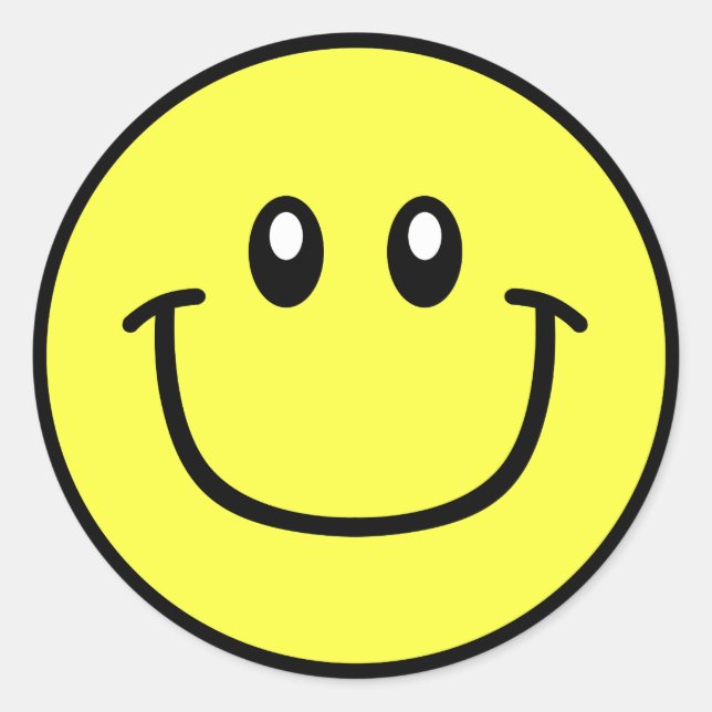 Stickers Visage Souriant Jaune 0003 (Devant)