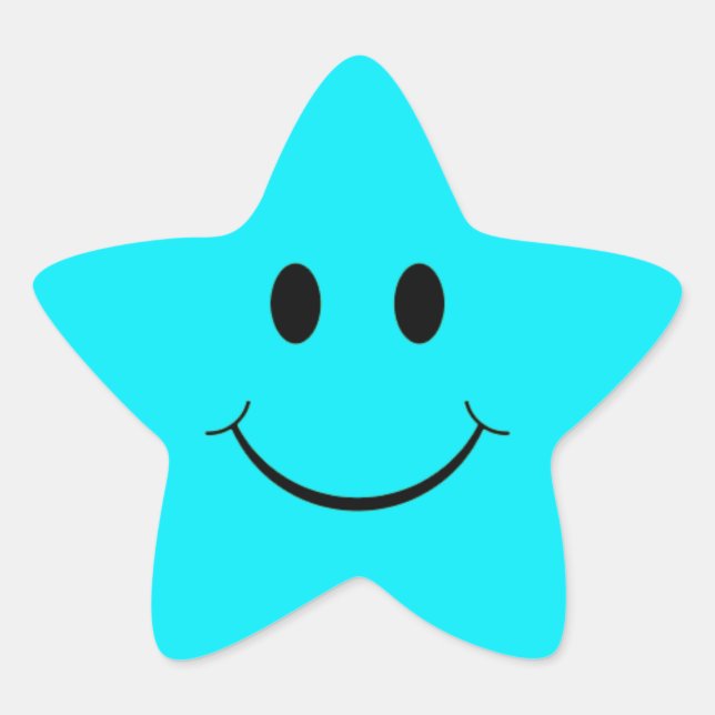 Stickers Visage Star Bleu. (Devant)