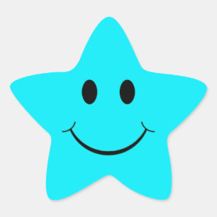 Stickers Visage Star Bleu.