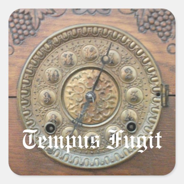 Stickers Visage Temppus Fugit Antique Horloge (Devant)
