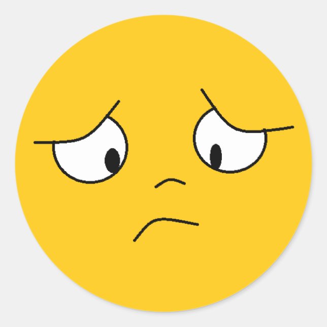 Stickers Visage Triste Orange (Devant)