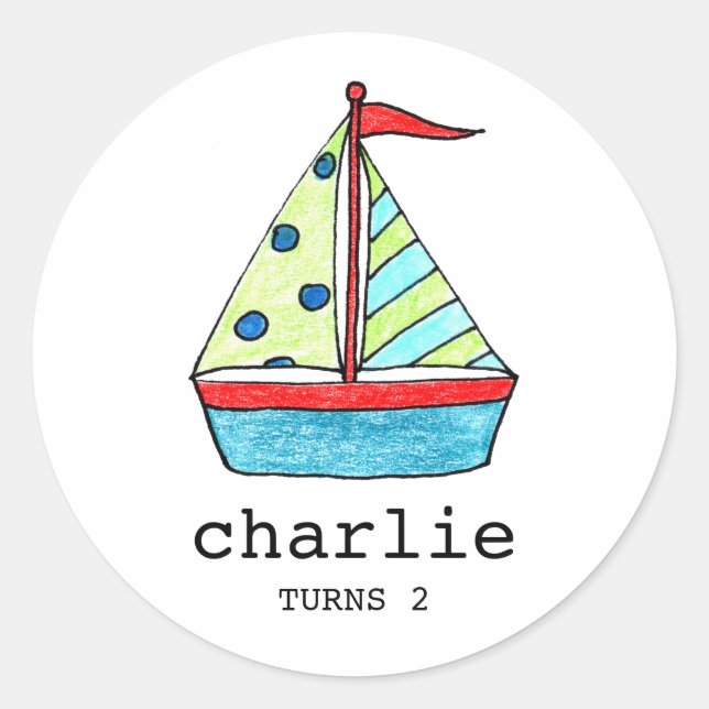 Stickers Voiliers personnalisés | Cake Toppers (Devant)