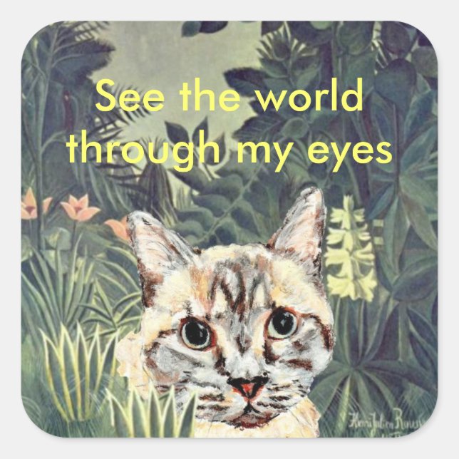 Stickers : "Voir le monde à travers mes yeux" chat (Devant)