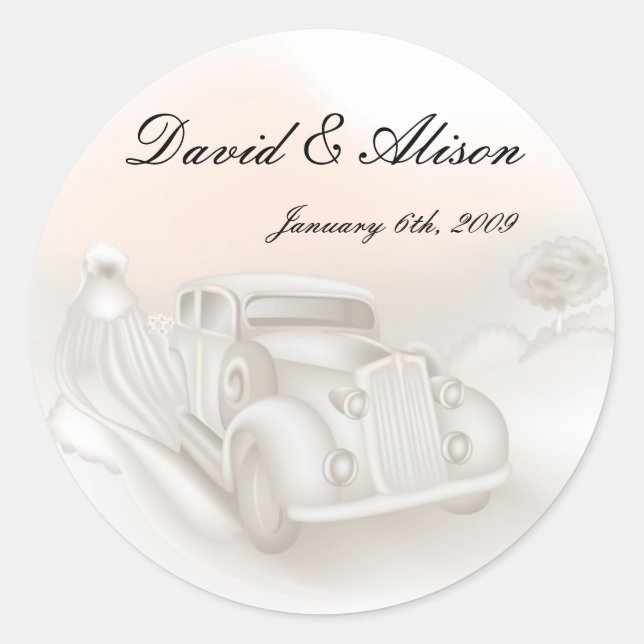 Stickers Voiture et Mariage Élégant (Devant)