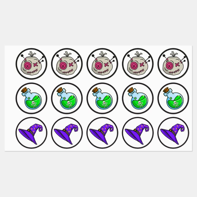 Stickers Voodoo Token Grand Cercle étanche (Feuille)