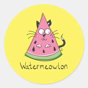 Stickers Watermeowlon Watermelon Chat amusant