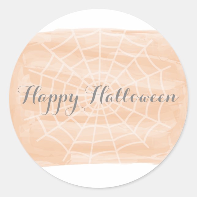 Stickers Web Halloween Orange Watercolor Spider (Devant)
