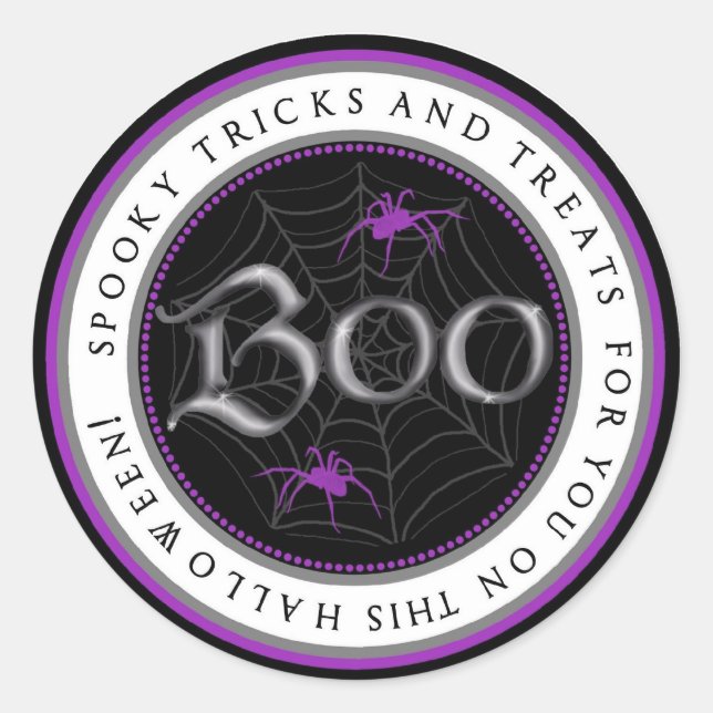 Stickers Web Halloween Spider violet Favoriser (Devant)