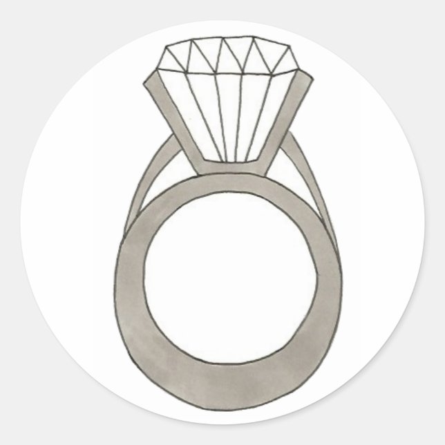Stickers Wedding showers à anneaux de Fiançailles  (Devant)