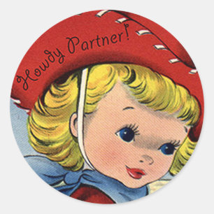 Stickers Western Retro Lil' Cowgirl Howdy Fun