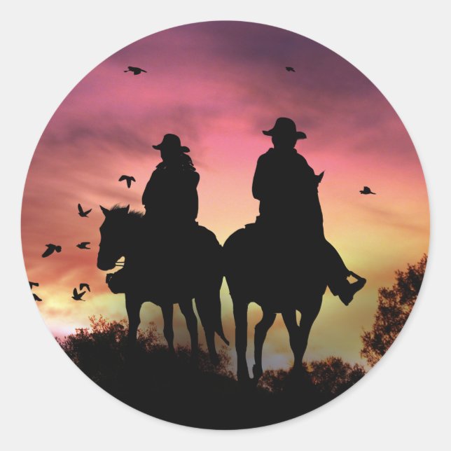 Stickers Western Riding Country Cowboy et Cowgirl (Devant)