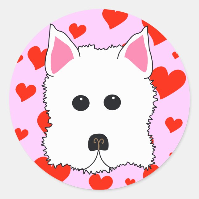 Stickers Westie Hearts (Devant)