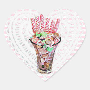 Stickers Whimsical Bow Rose Buffet Candy