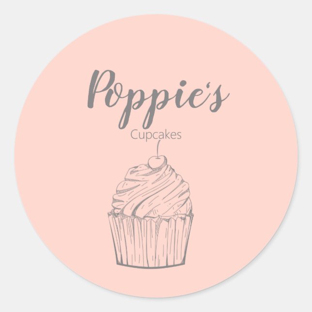 Stickers Whimsical Personnalisé Cupcake Round (Devant)