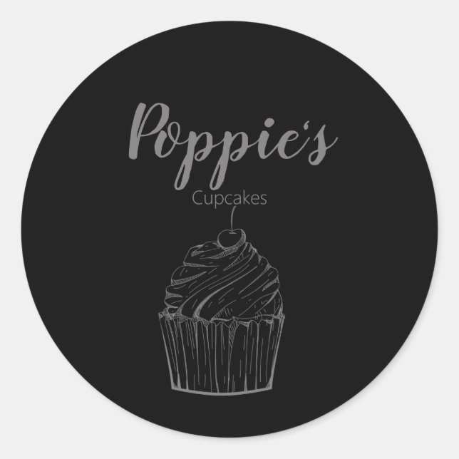 Stickers Whimsical Personnalisé Cupcake Round (Devant)