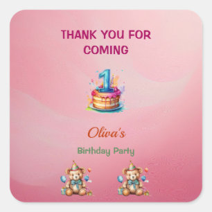 Stickers Whimsical Teddy Bear 1er Anniversaire