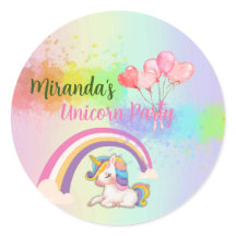 Stickers Whimsical Unicorn Anniversaire