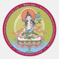 STICKERS White Tara - avec mantra