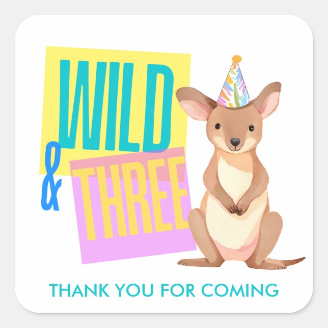 Stickers Wild & Three Kangaroo 3ème anniversaire F (Devant)