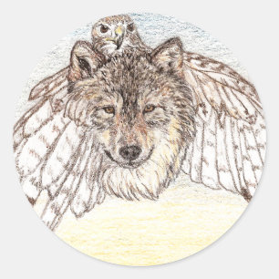 Stickers Wolf ronde