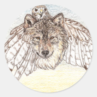 Stickers Wolf ronde