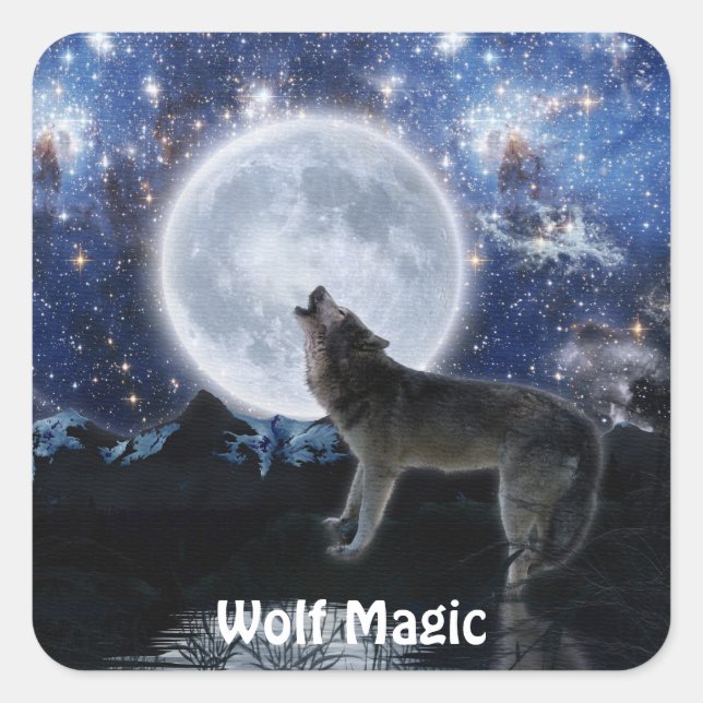 Stickers WOLF, STARS & MOON Wildlife (Devant)