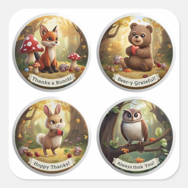 Stickers Woodland Friends - Mignonne Forest Animal (Devant)