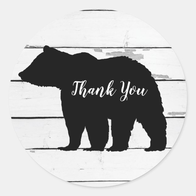 Stickers Woodland Ours Noir (Devant)