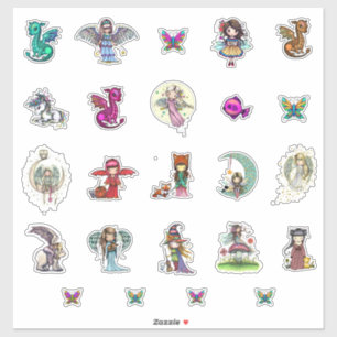 Stickers World Caractères Whimsical Imaginaire Art