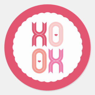 Stickers XOXO Love & Kisses Valentine Party 3 pouc