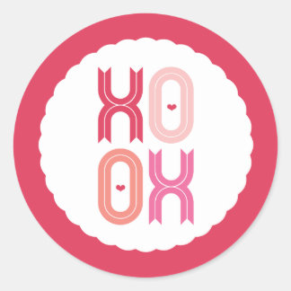 Stickers XOXO Love & Kisses Valentine Party 3 pouc