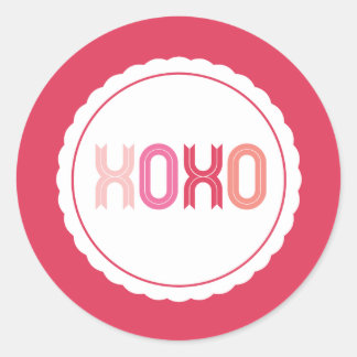 Stickers XOXO Love & Kisses Valentine Party 3 pouc