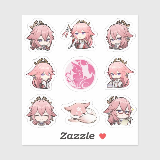 Stickers Yae Miko Impact Genshin (Feuille)