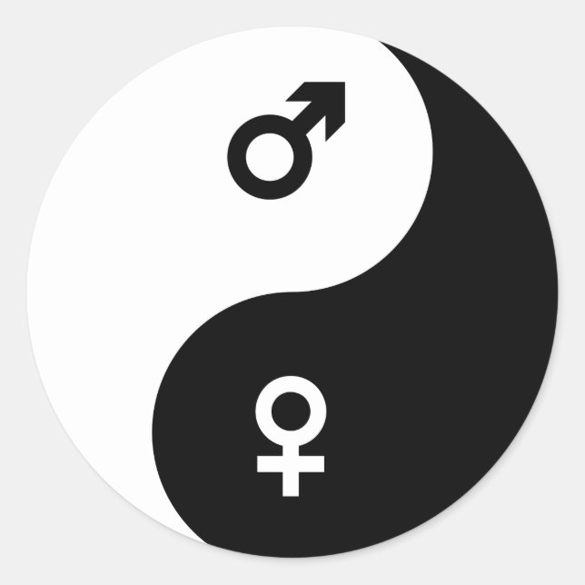 stickers yin yang féminin masculin (Devant)