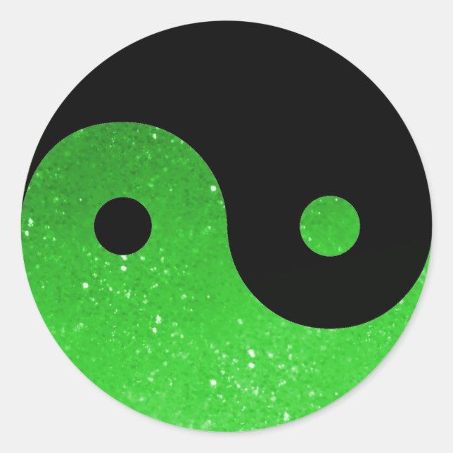 Stickers Yin Yang Green Glitz (Devant)
