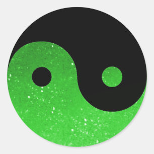 Stickers Yin Yang Green Glitz
