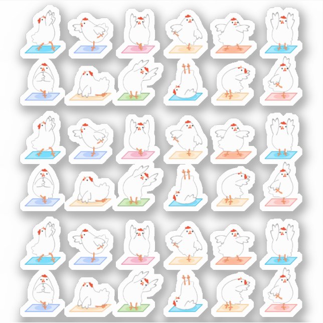 Stickers Yoga Poulet (Devant)