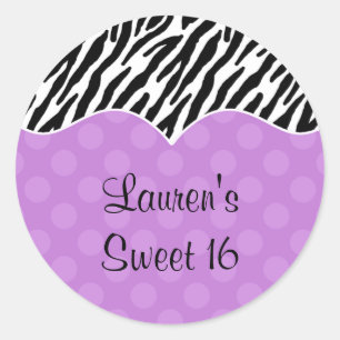 Stickers Zebra Print Purple Dot