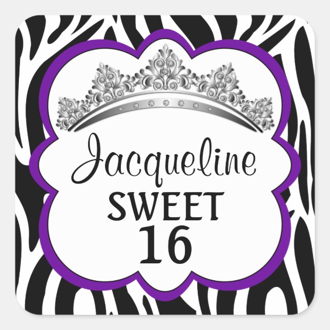 Stickers Zèbre pourpre de Couronne diamant (Devant)