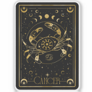 Stickers Zodiac Cancer Astrologique Noir & Or