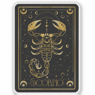 Stickers Zodiac Scorpio Astrologique Noir & Or
