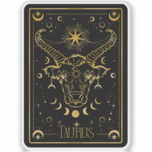 Stickers Zodiac Taurus Astrologique Noir & Or