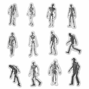 Stickers Zombie d'horreur analogique