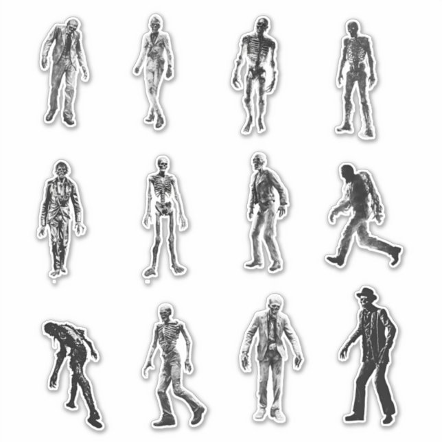 Stickers Zombie d'horreur analogique (Devant)