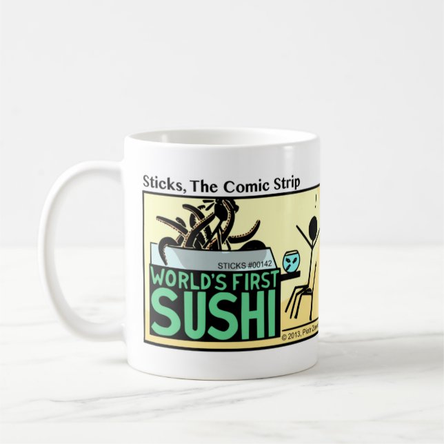 Stickman amusant premier Sushi Mug du monde (Gauche)