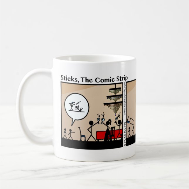 Stickman amusant tiré chaise Mug (Gauche)