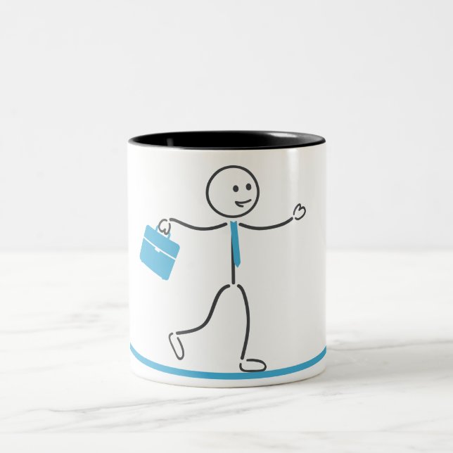 Stickman Employé Marcher Conception Mug (Centre)